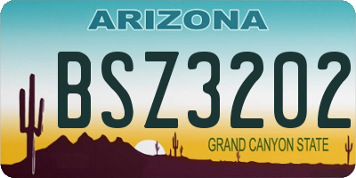 AZ license plate BSZ3202