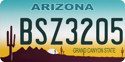 AZ license plate BSZ3205