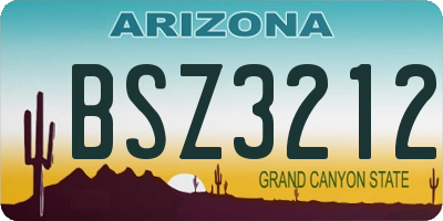 AZ license plate BSZ3212