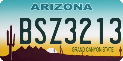 AZ license plate BSZ3213