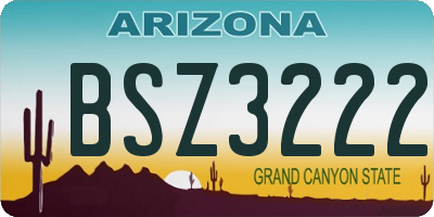 AZ license plate BSZ3222