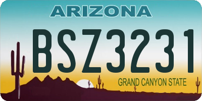 AZ license plate BSZ3231