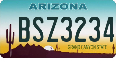 AZ license plate BSZ3234