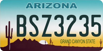 AZ license plate BSZ3235