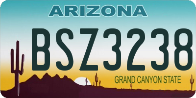 AZ license plate BSZ3238