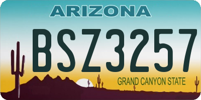 AZ license plate BSZ3257