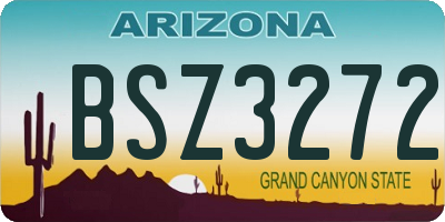 AZ license plate BSZ3272