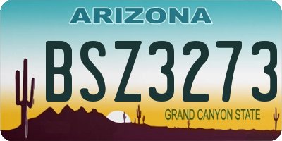 AZ license plate BSZ3273