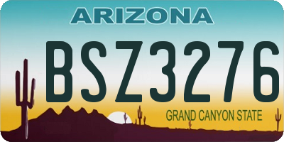 AZ license plate BSZ3276