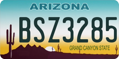 AZ license plate BSZ3285