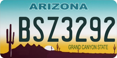 AZ license plate BSZ3292