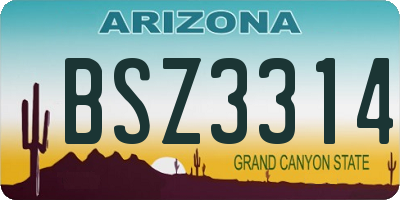 AZ license plate BSZ3314