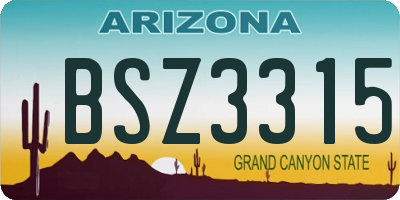 AZ license plate BSZ3315