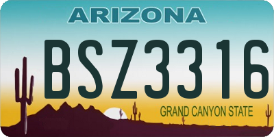 AZ license plate BSZ3316