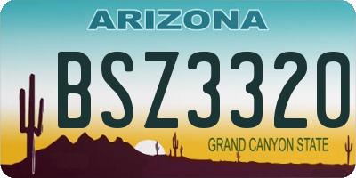 AZ license plate BSZ3320