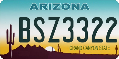 AZ license plate BSZ3322