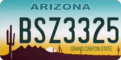 AZ license plate BSZ3325