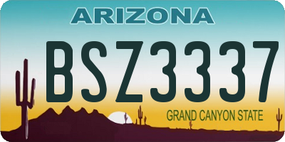 AZ license plate BSZ3337