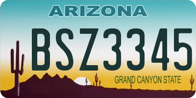 AZ license plate BSZ3345