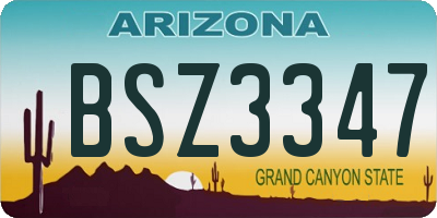 AZ license plate BSZ3347