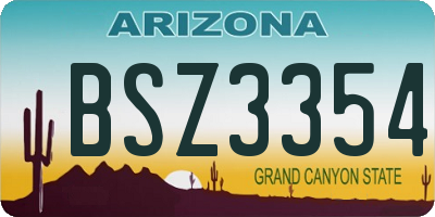 AZ license plate BSZ3354