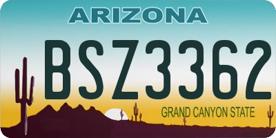 AZ license plate BSZ3362