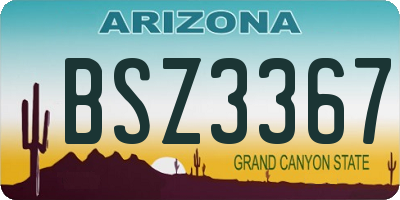 AZ license plate BSZ3367