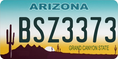 AZ license plate BSZ3373