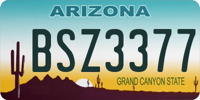 AZ license plate BSZ3377