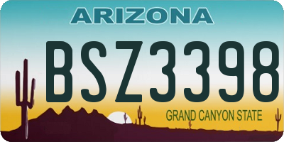 AZ license plate BSZ3398