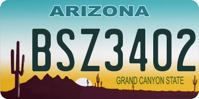 AZ license plate BSZ3402