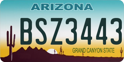 AZ license plate BSZ3443