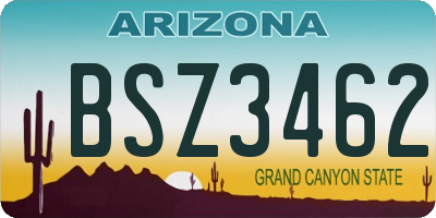 AZ license plate BSZ3462