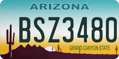 AZ license plate BSZ3480