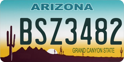 AZ license plate BSZ3482