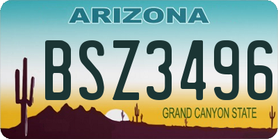 AZ license plate BSZ3496