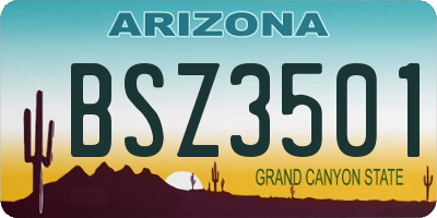 AZ license plate BSZ3501