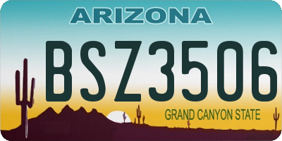 AZ license plate BSZ3506