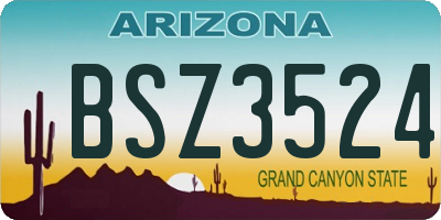 AZ license plate BSZ3524