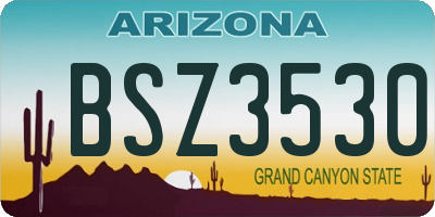 AZ license plate BSZ3530