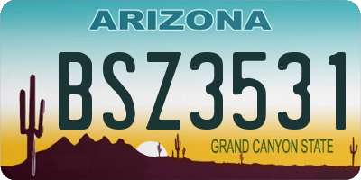AZ license plate BSZ3531