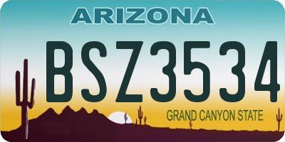 AZ license plate BSZ3534