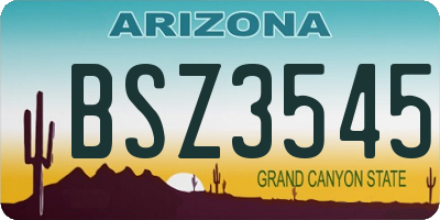 AZ license plate BSZ3545