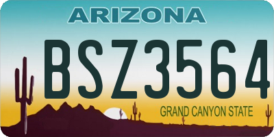 AZ license plate BSZ3564
