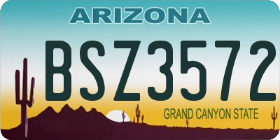 AZ license plate BSZ3572
