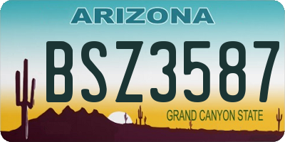 AZ license plate BSZ3587