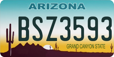 AZ license plate BSZ3593