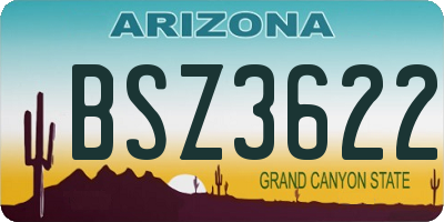 AZ license plate BSZ3622