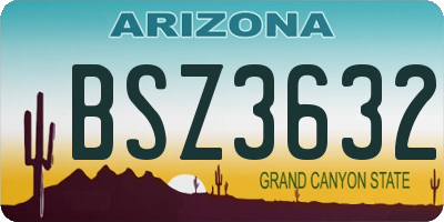 AZ license plate BSZ3632