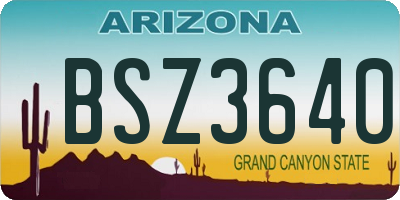 AZ license plate BSZ3640